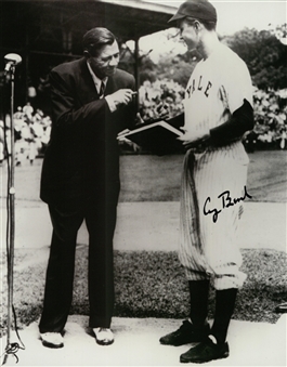 George Bush Autographed 11x14 Photograph with Babe Ruth (Beckett)